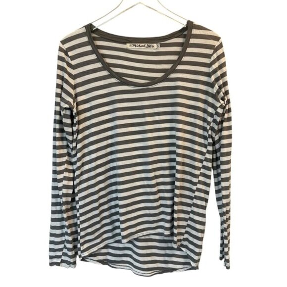 Michael Stars | Gray & White Stripe Top One Size - Picture 1 of 6